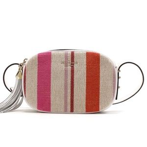 Kate Spade Kourtney Stripe Camera Bag Multi Jacquard Leather